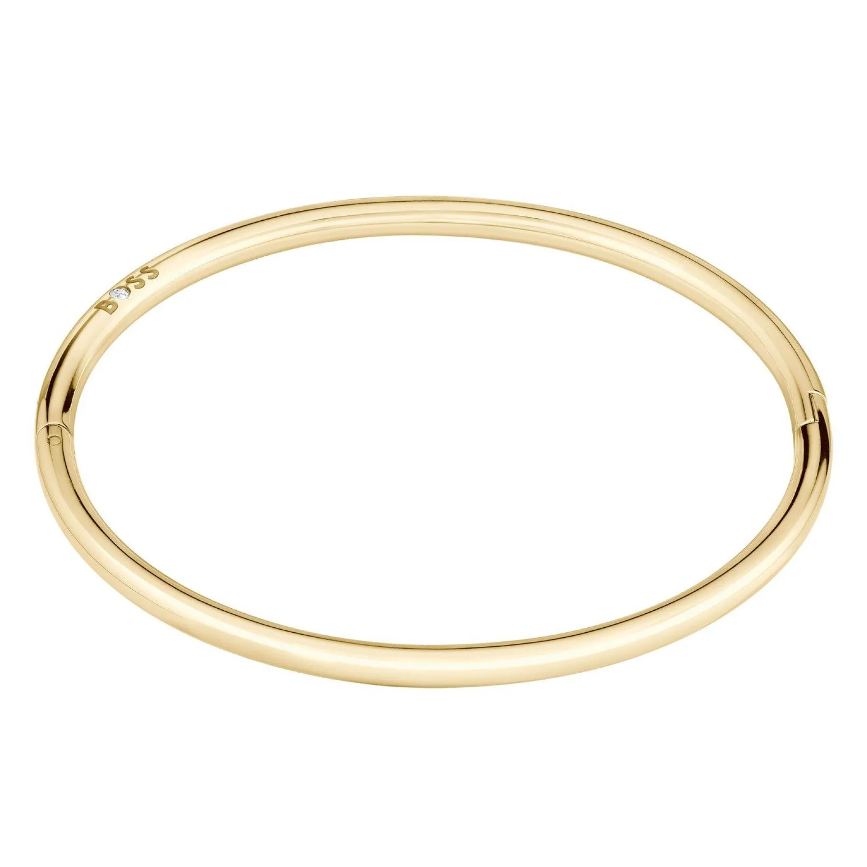 BOSS Yellow Gold Tone Crystal Bangle