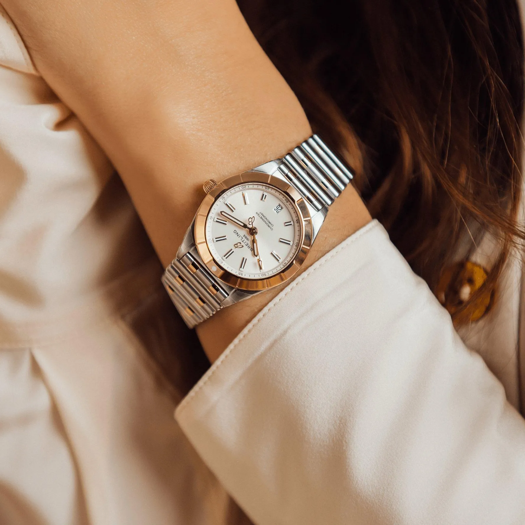 Breitling Chronomat 32 Steel and 18ct Rose Gold Quartz Ladies Watch