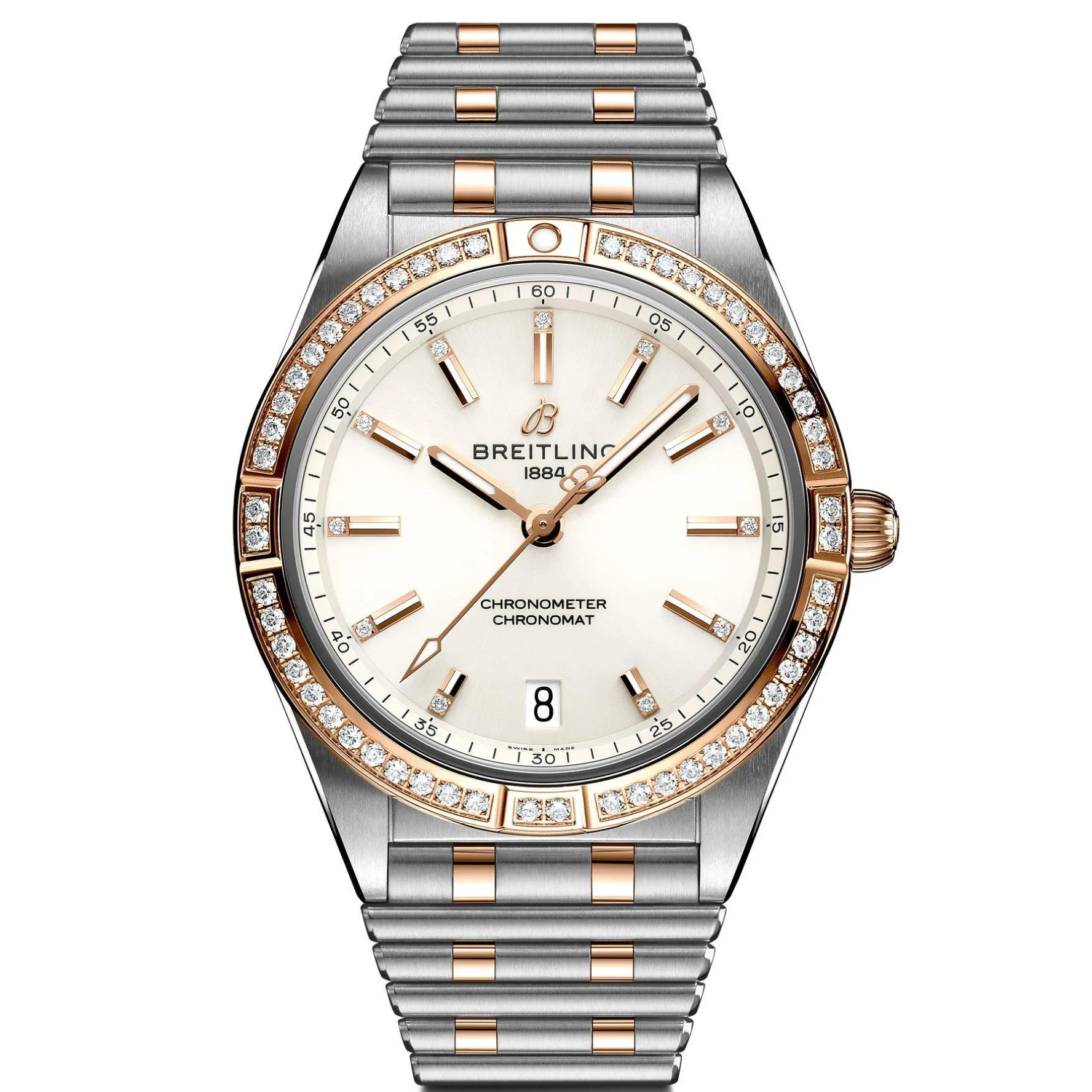 Breitling Chronomat 36 Steel and 18ct Rose Gold Diamond Automatic Ladies Watch