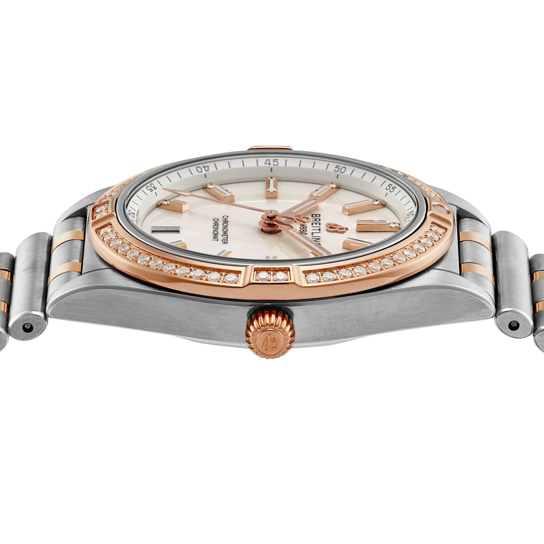 Breitling Chronomat 36 Steel and 18ct Rose Gold Diamond Automatic Ladies Watch