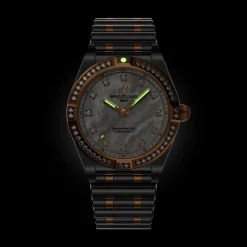 Breitling Chronomat 28mm Stainless Steel and 18ct Rose Gold Mother of Pearl Ladies Watch