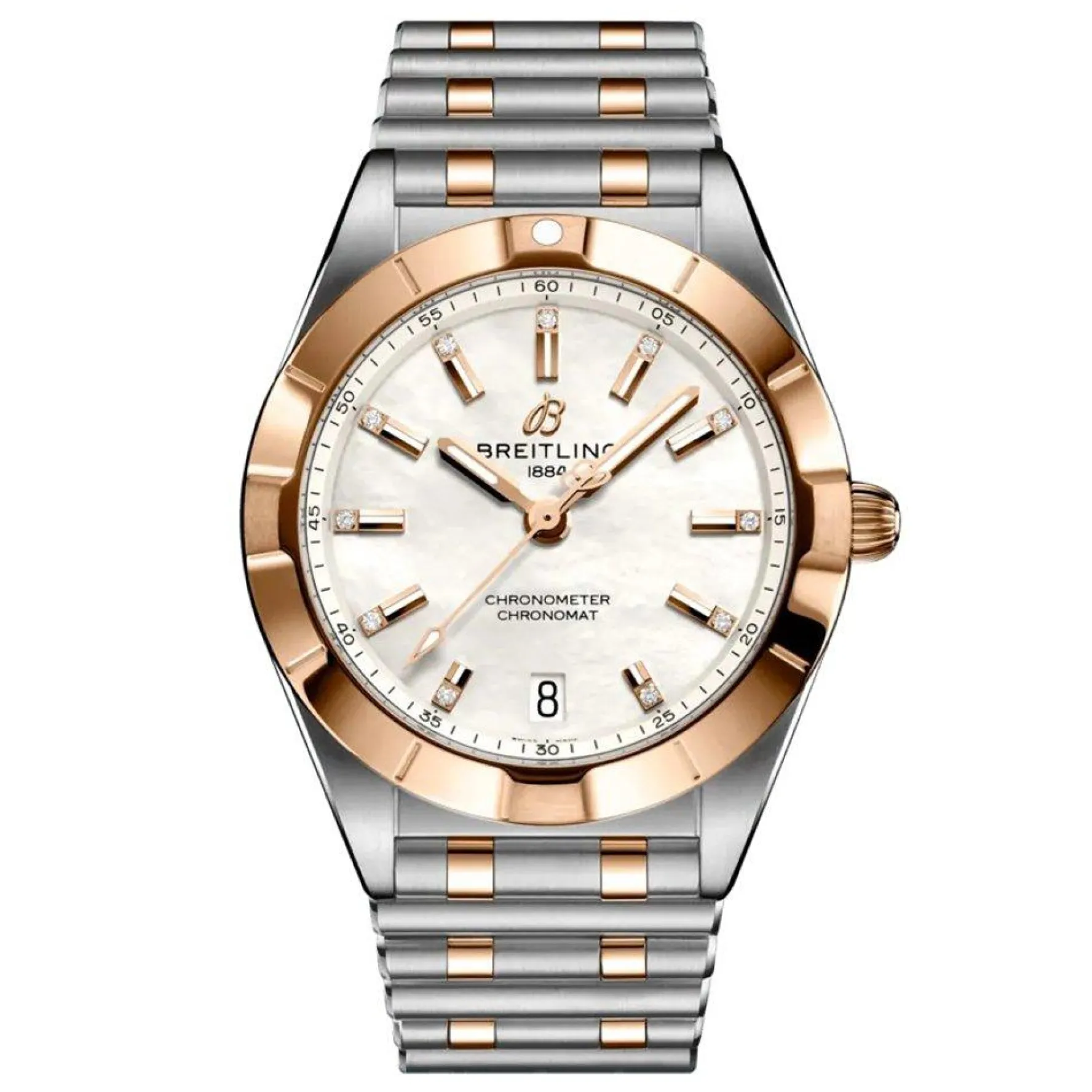 Breitling Chronomat 32mm Stainless Steel and 18ct Rose Gold Diamond Ladies Watch