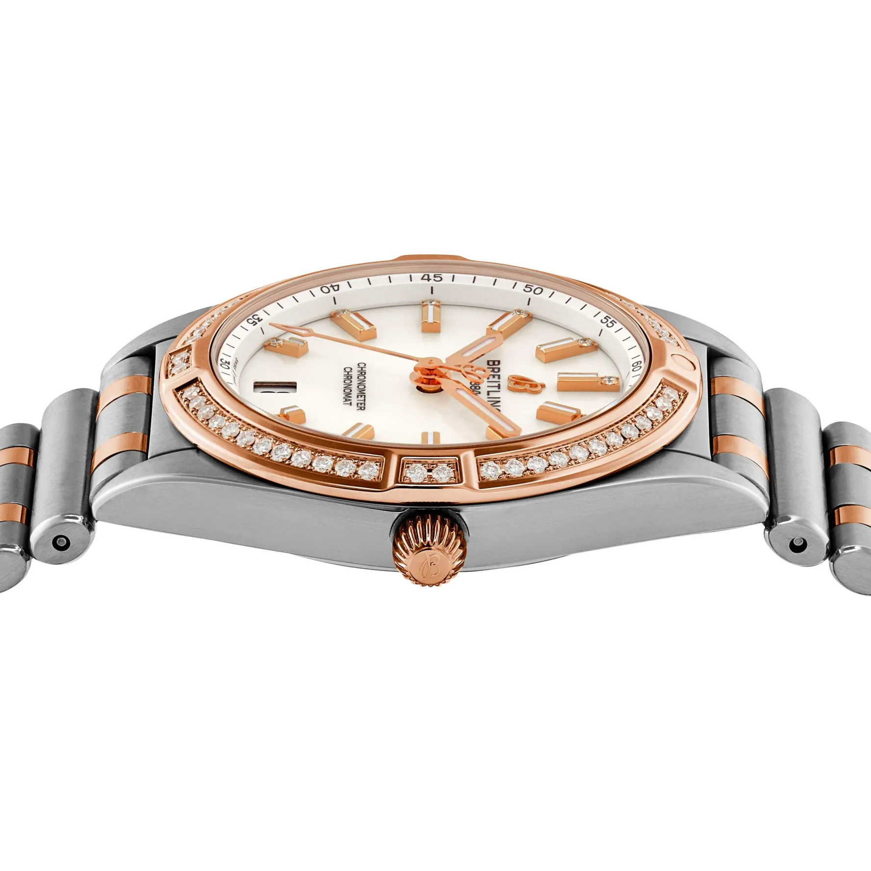 Breitling Chronomat 32mm Stainless Steel and 18ct Rose Gold Diamond Ladies Watch