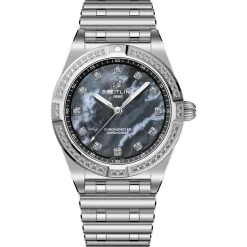 Breitling Chronomat 28mm Stainless Steel Mother of Pearl Ladies Watch