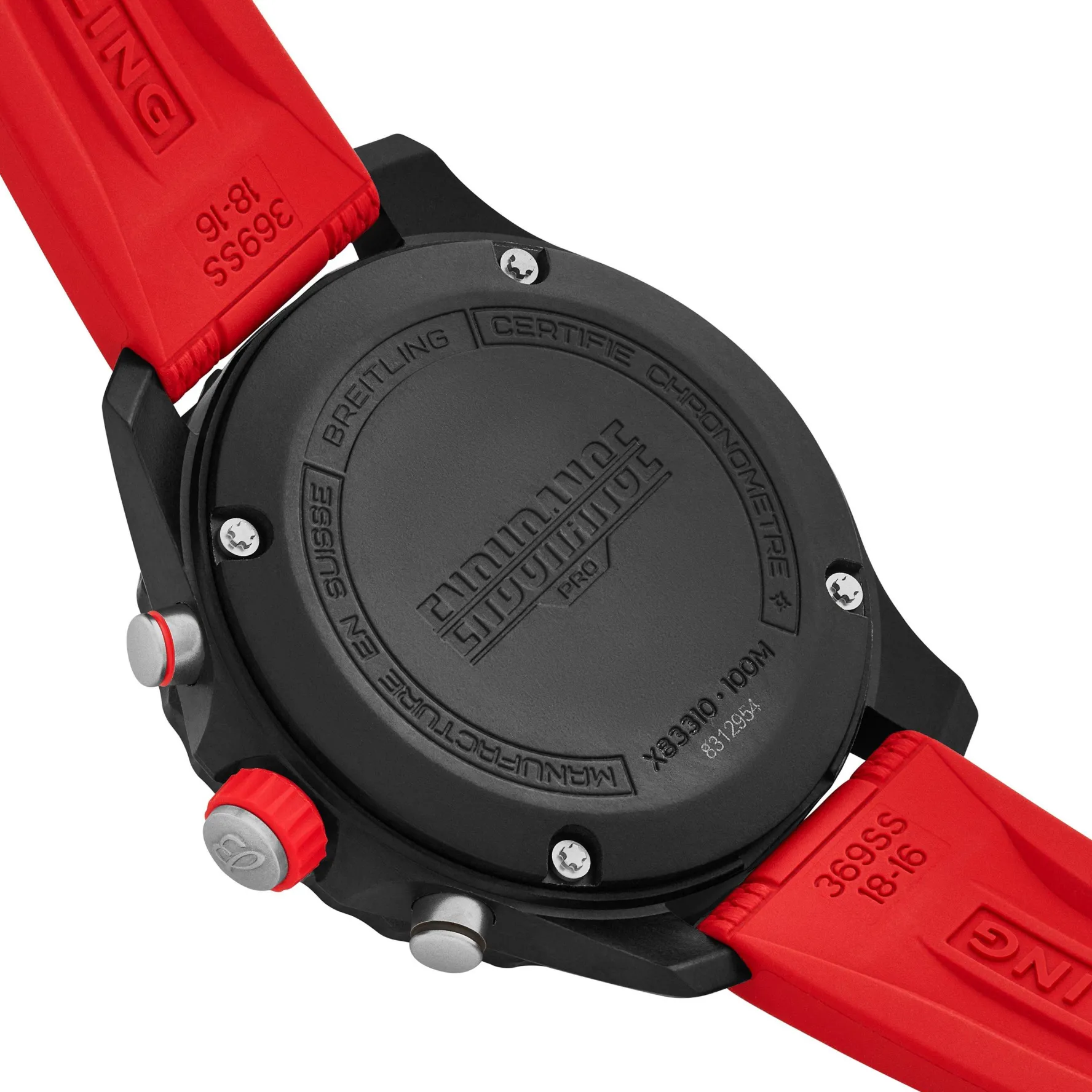 Breitling Endurance Pro 38mm Chronograph Red Rubber Strap Ladies Watch