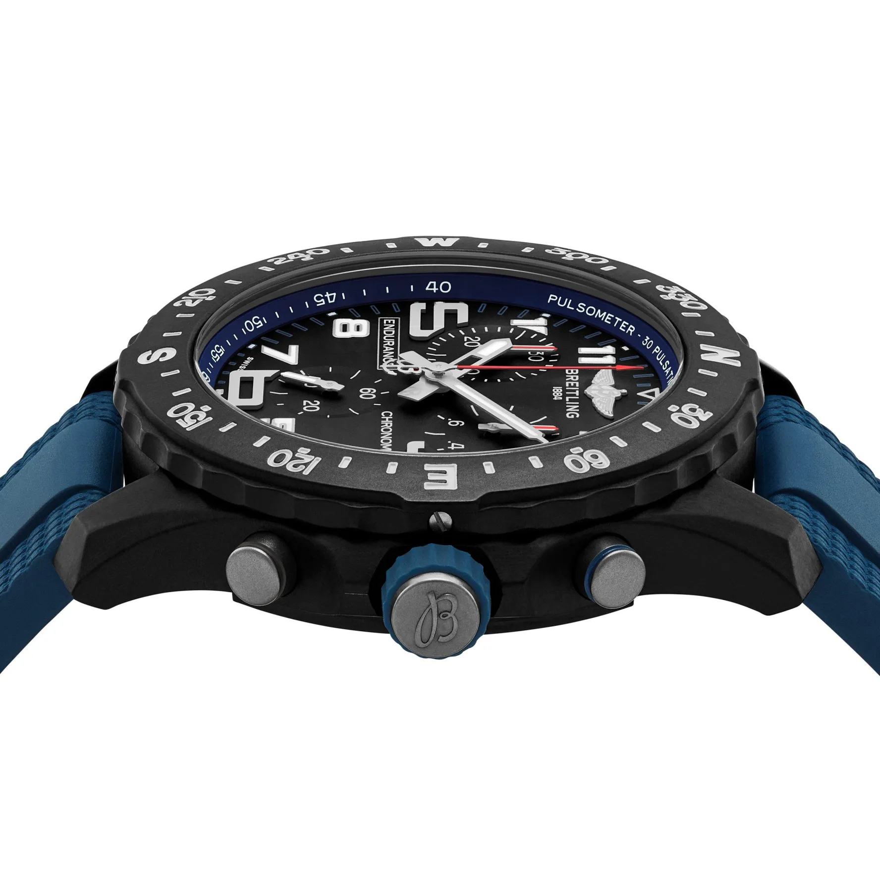 Breitling Endurance Pro 44mm Chronograph Navy Blue Rubber Strap Men’s Watch