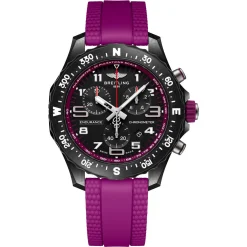 Breitling Endurance Pro 38mm Chronograph Purple Rubber Strap Ladies Watch