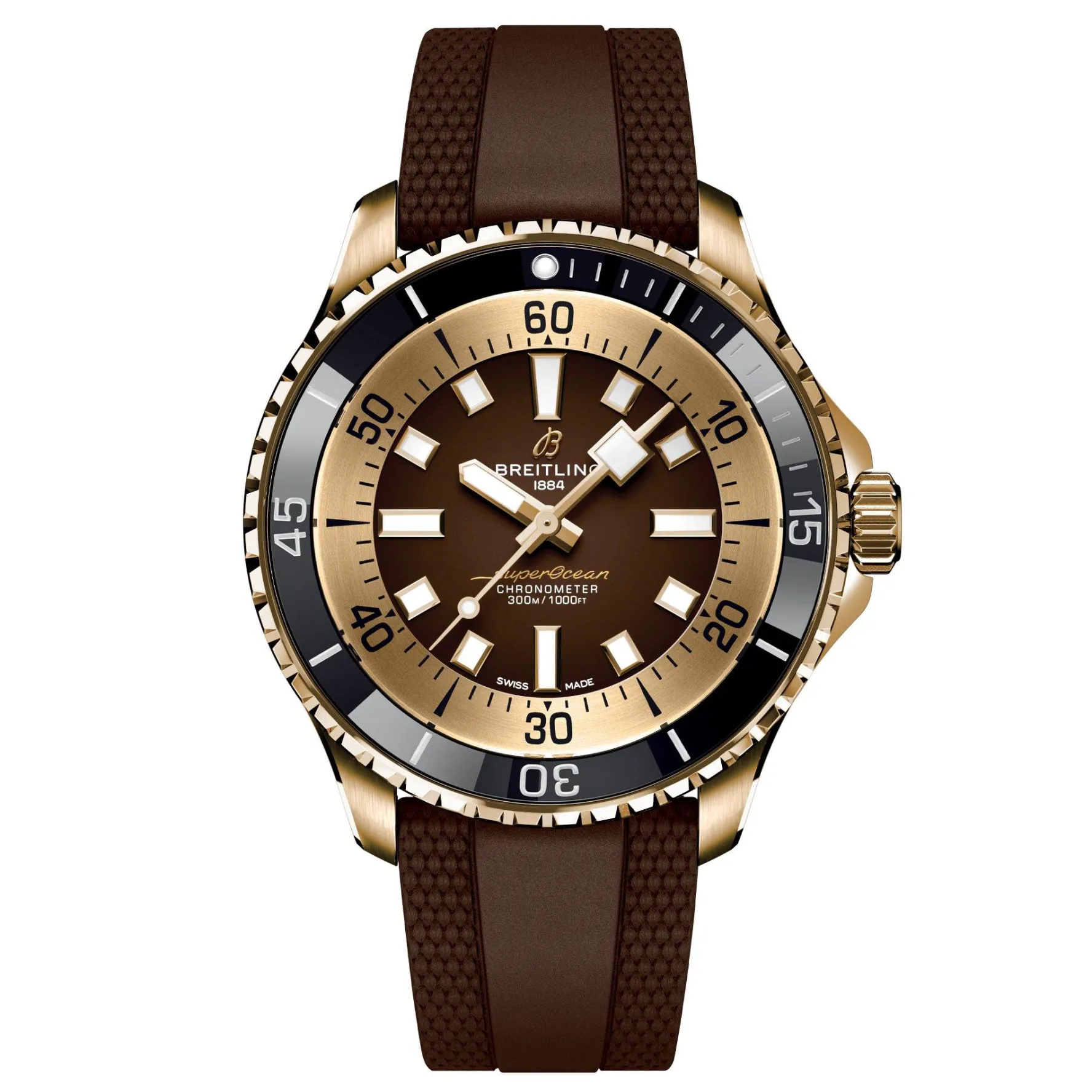 Breitling Superocean Automatic 44mm Brown Rubber Strap Bronze Men’s Watch