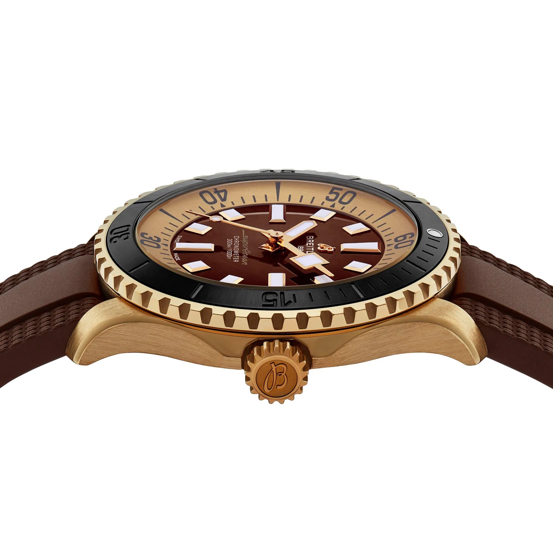 Breitling Superocean Automatic 44mm Brown Rubber Strap Bronze Men’s Watch