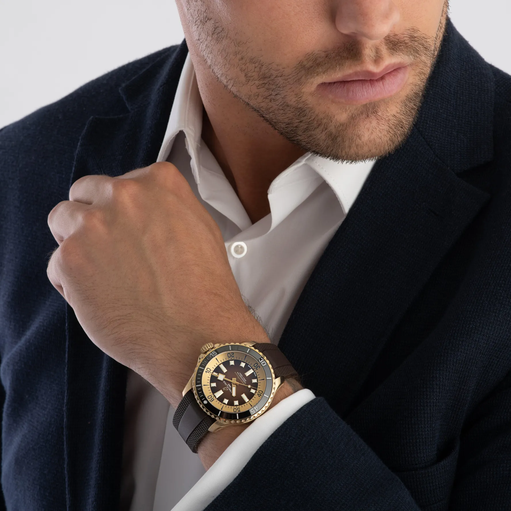 Breitling Superocean Automatic 44mm Brown Rubber Strap Bronze Men’s Watch