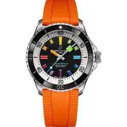 Breitling Superocean Automatic 42mm Orange Rubber Strap Watch