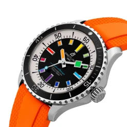 Breitling Superocean Automatic 42mm Orange Rubber Strap Watch
