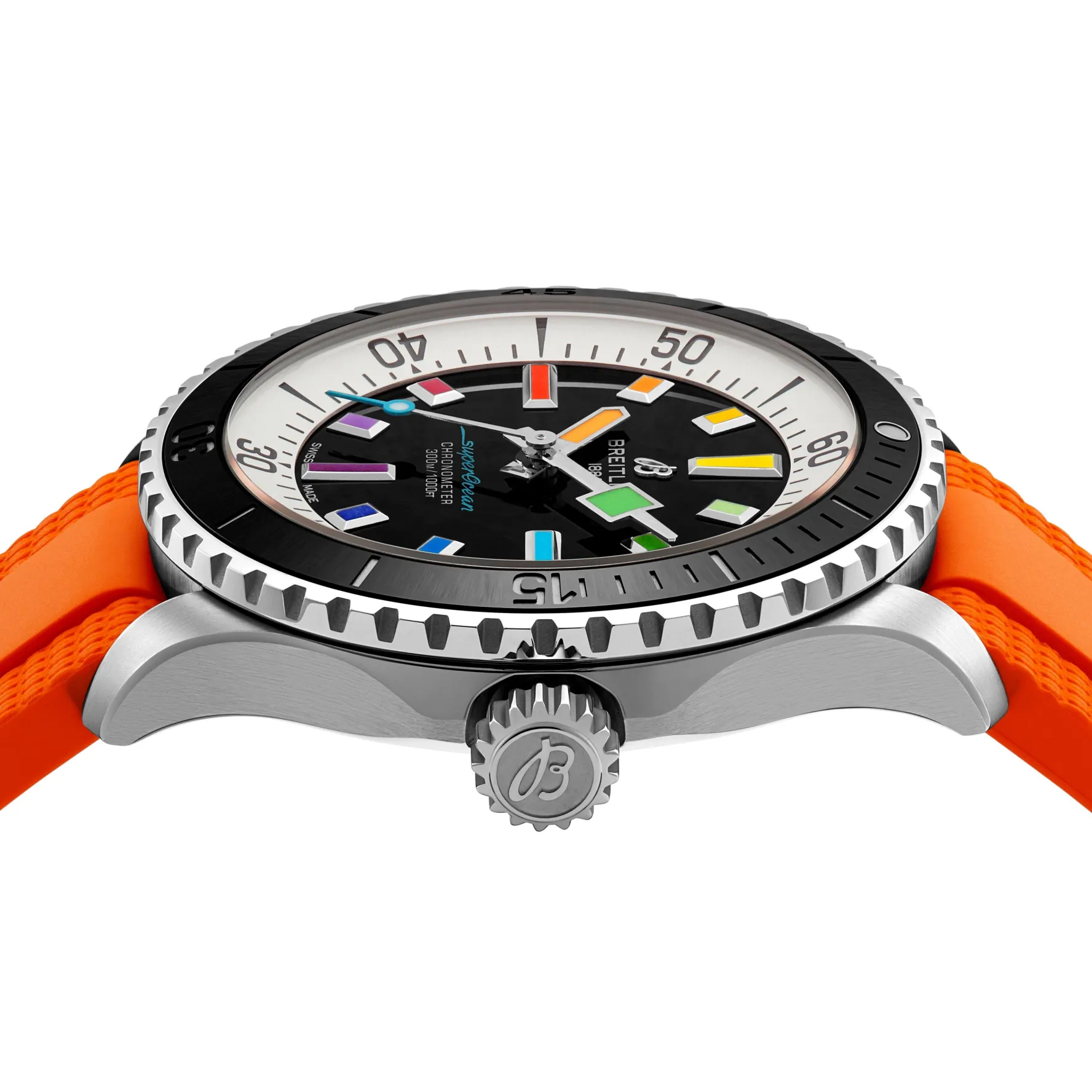Breitling Superocean Automatic 42mm Orange Rubber Strap Watch