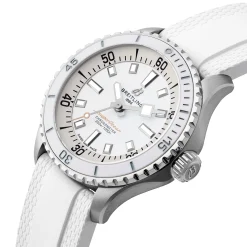 Breitling Superocean Automatic 36mm White Rubber Strap Ladies Watch