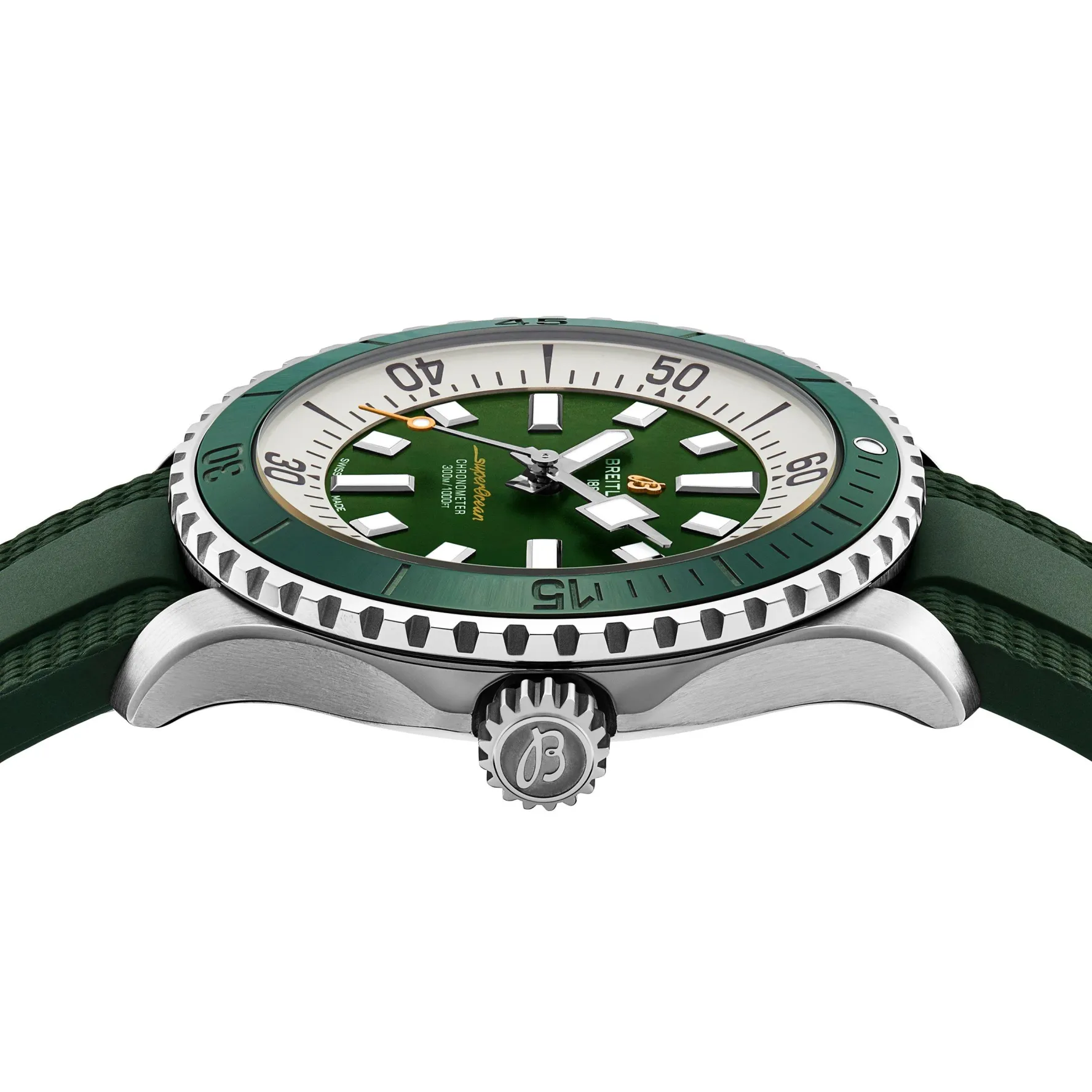 Breitling Superocean Automatic 44mm Green Rubber Strap Men’s Watch