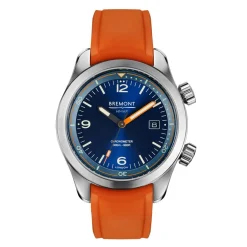 Bremont Argonaut Azure 42mm Orange Rubber Strap Automatic Men's Watch