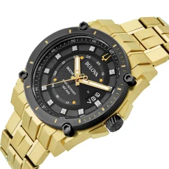 Bulova Icon 46.5mm Yellow Gold Plated Diamond Men's Watch