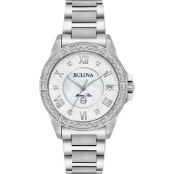 Bulova Marine Star 34mm Diamond Ladies Watch