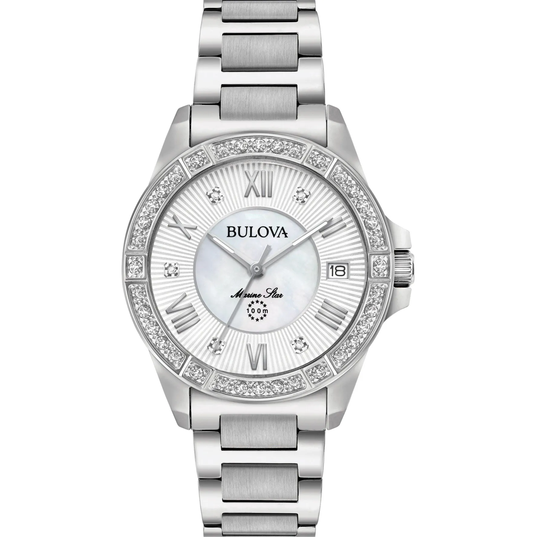 Bulova Marine Star 34mm Diamond Ladies Watch