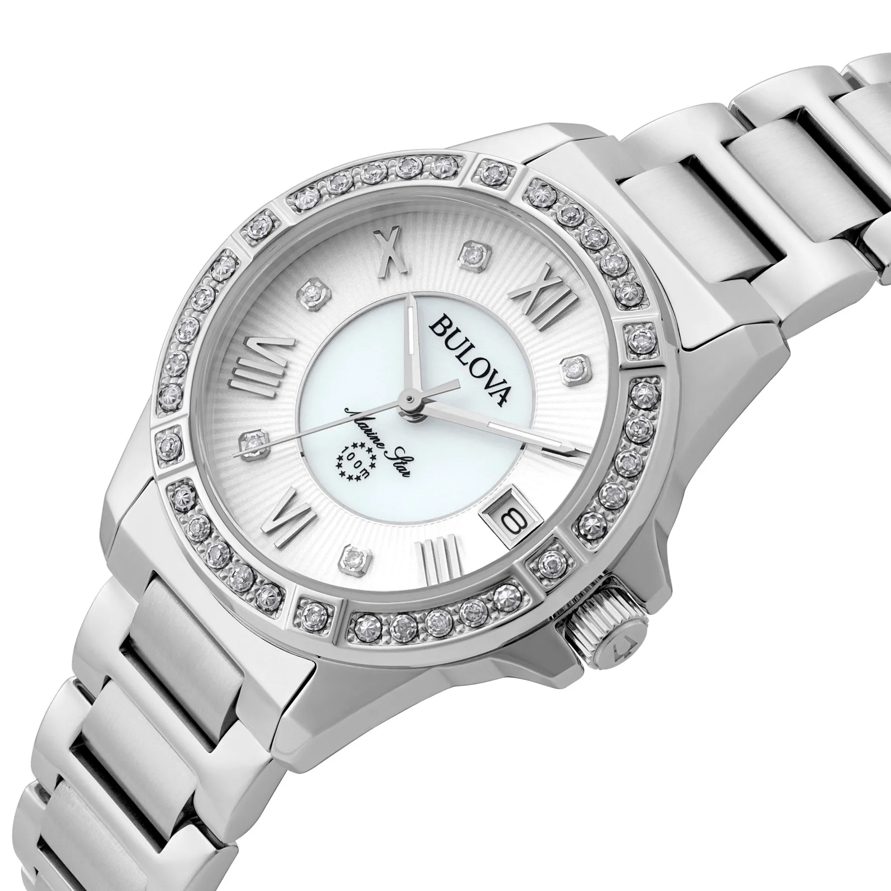 Bulova Marine Star 34mm Diamond Ladies Watch