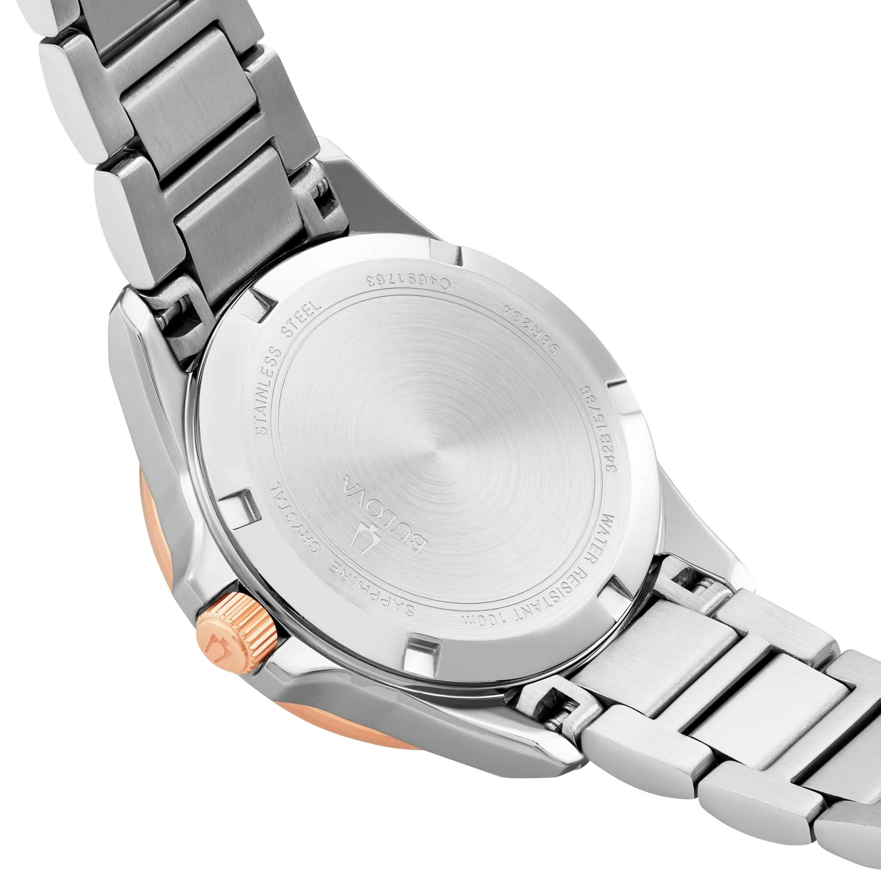 Bulova Marine Star 32mm Rose Gold Plated Diamond Ladies Watch