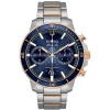 Bulova Marine Star 45mm Stainless Steel Rose Gold Plated Chronograph Men's Watch