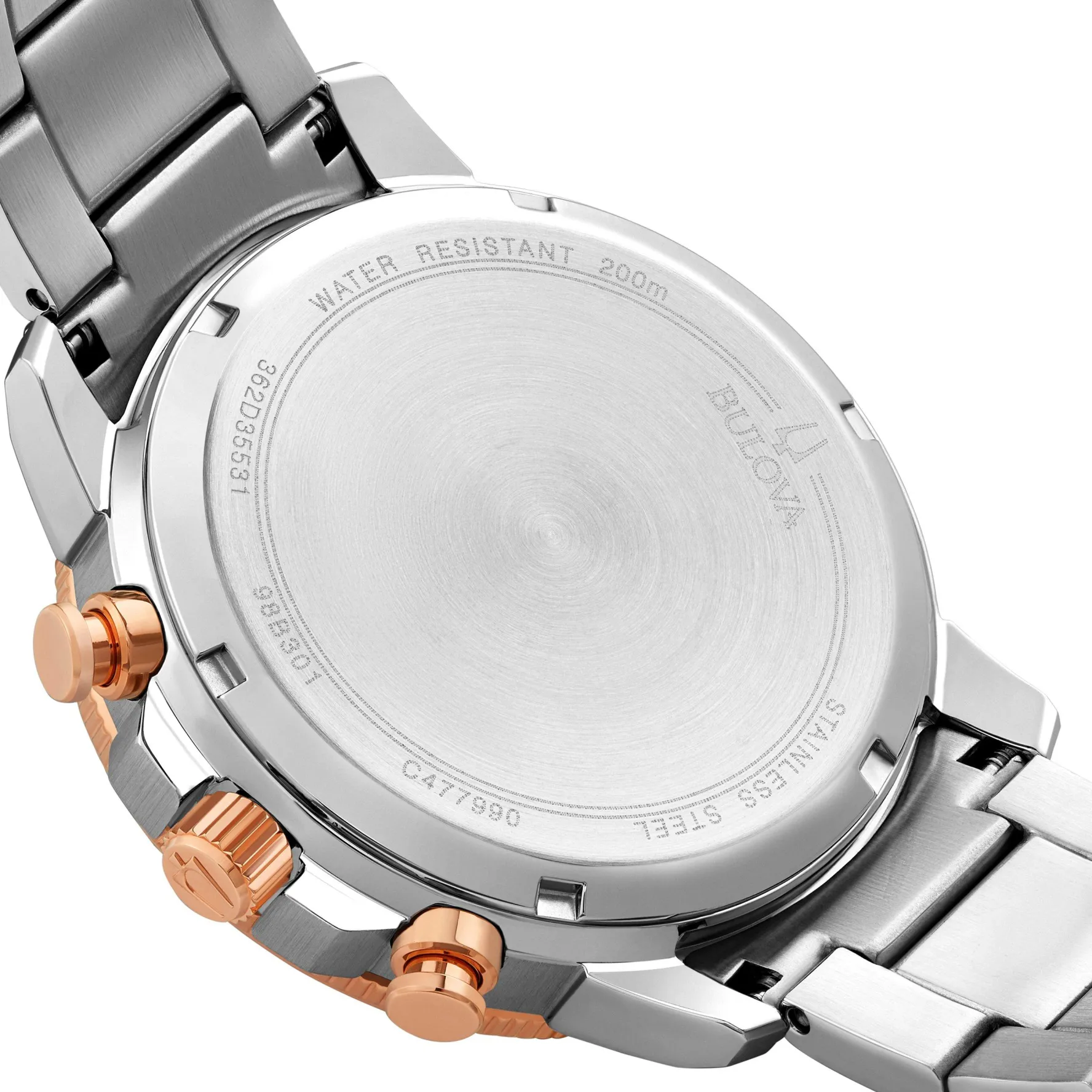 Bulova Marine Star 45mm Stainless Steel Rose Gold Plated Chronograph Men's Watch
