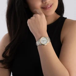 Bulova Marine Star 36mm Stainless Steel and Yellow Gold Plated Diamond Ladies Watch