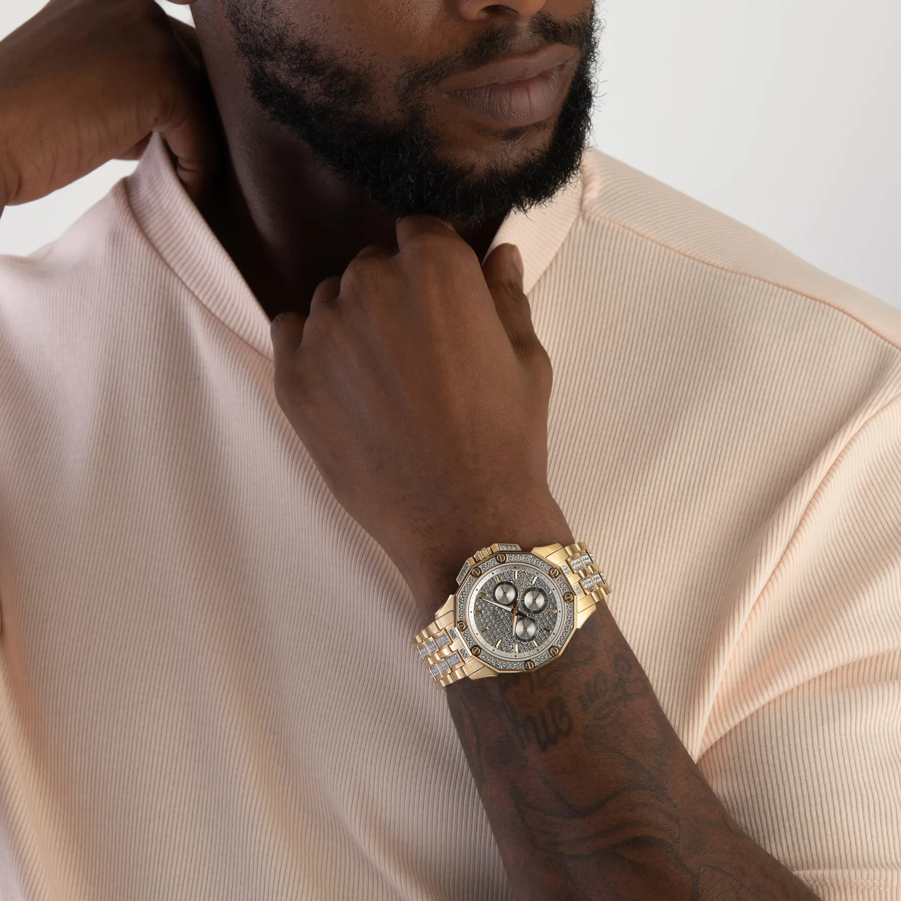 Bulova Octava 42mm Yellow Gold Plated Crystal Men’s Watch