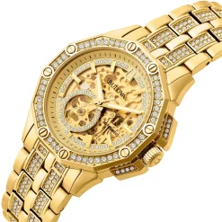 Bulova Octava 42mm Yellow Gold Plated Crystal Automatic Men’s Watch