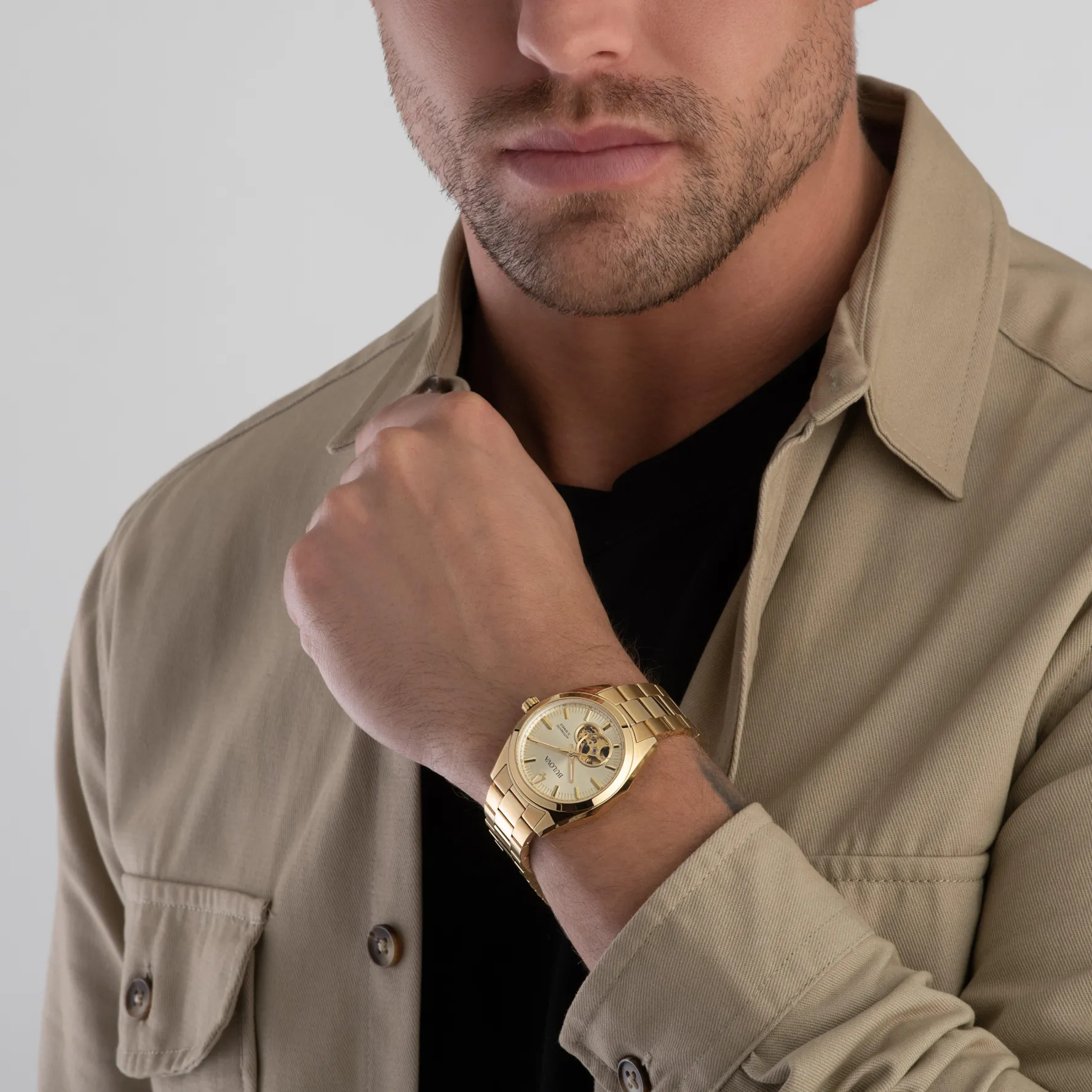Bulova Surveyor 39mm Yellow Gold Plated Automatic Men’s Watch