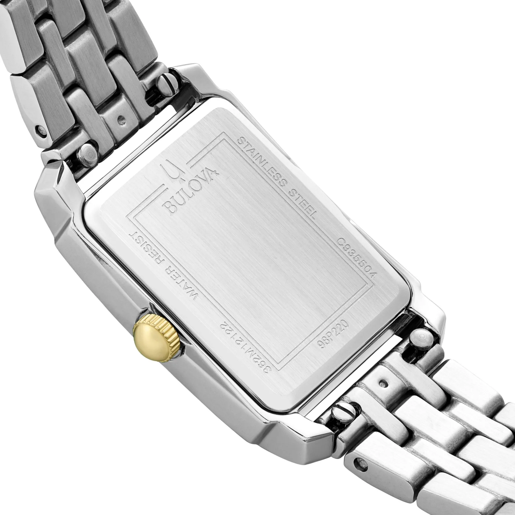 Bulova Sutton 21mm Stainless Steel and Yellow Gold Plated Diamond Ladies Watch