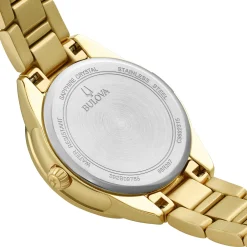 Bulova Sutton 28mm Yellow Gold Plated Diamond Ladies Watch