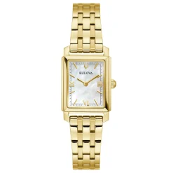 Bulova Sutton 21mm Yellow Gold Plated Mother of Pearl Ladies Watch