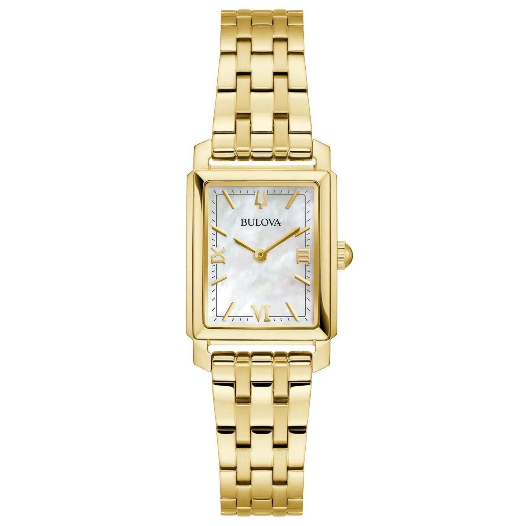 Bulova Sutton 21mm Yellow Gold Plated Mother of Pearl Ladies Watch