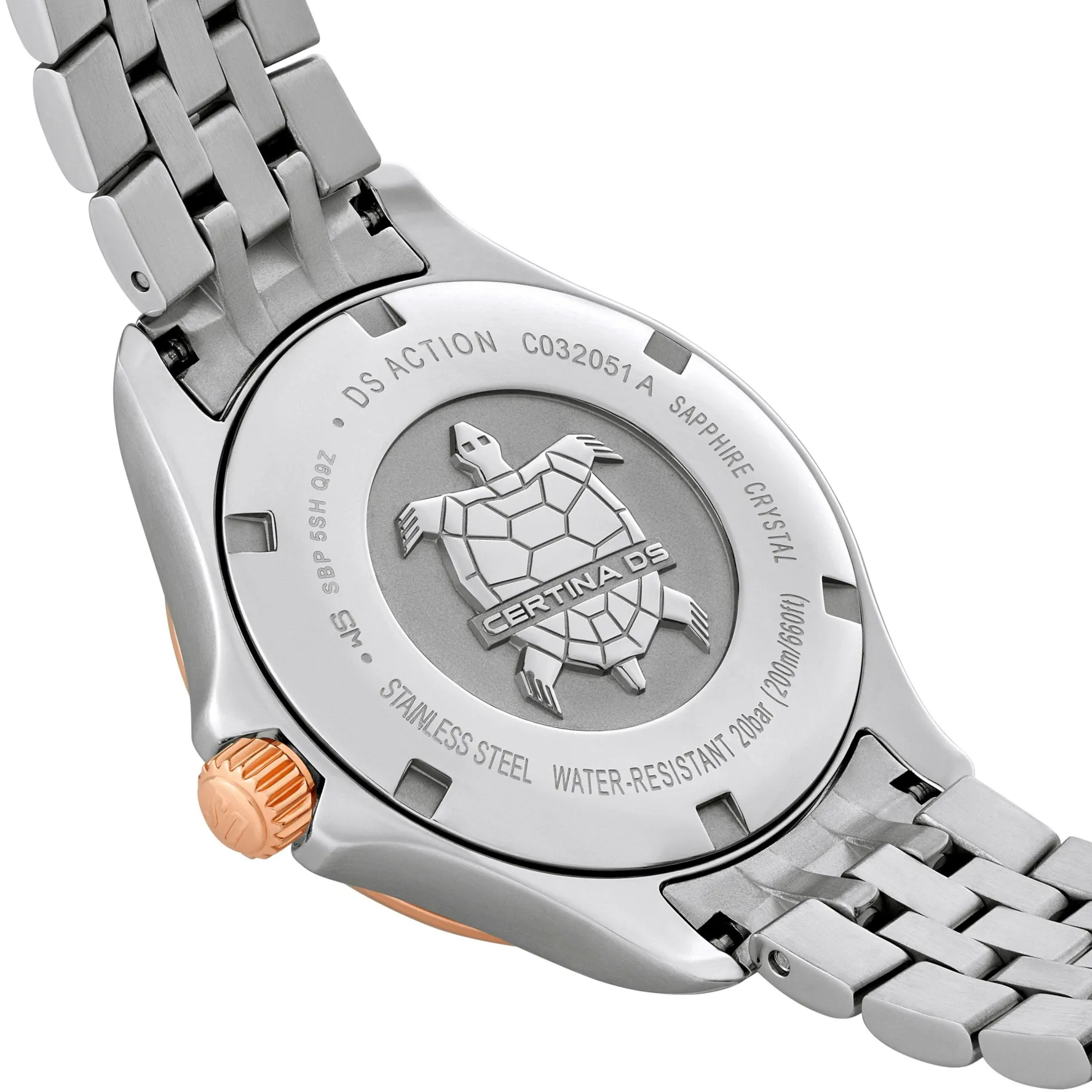 Certina DS Action 33.8mm Stainless Steel and Rose Gold Plated Diamond Ladies Watch