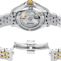 Certina DS Action 34.5mm Stainless Steel and Yellow Gold Plated Diamond Automatic Ladies Watch