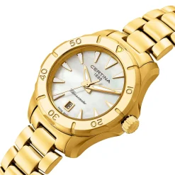 Certina DS Action 29mm Yellow Gold Plated Mother of Pearl Chronometer Ladies Watch