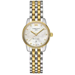 Certina DS-8 27mm Stainless Steel and Yellow Gold Mother of Pearl Plated Ladies Watch