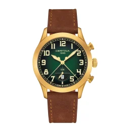 Certina DS Pilot 43mm Yellow Gold PVD Chronograph Men’s Watch