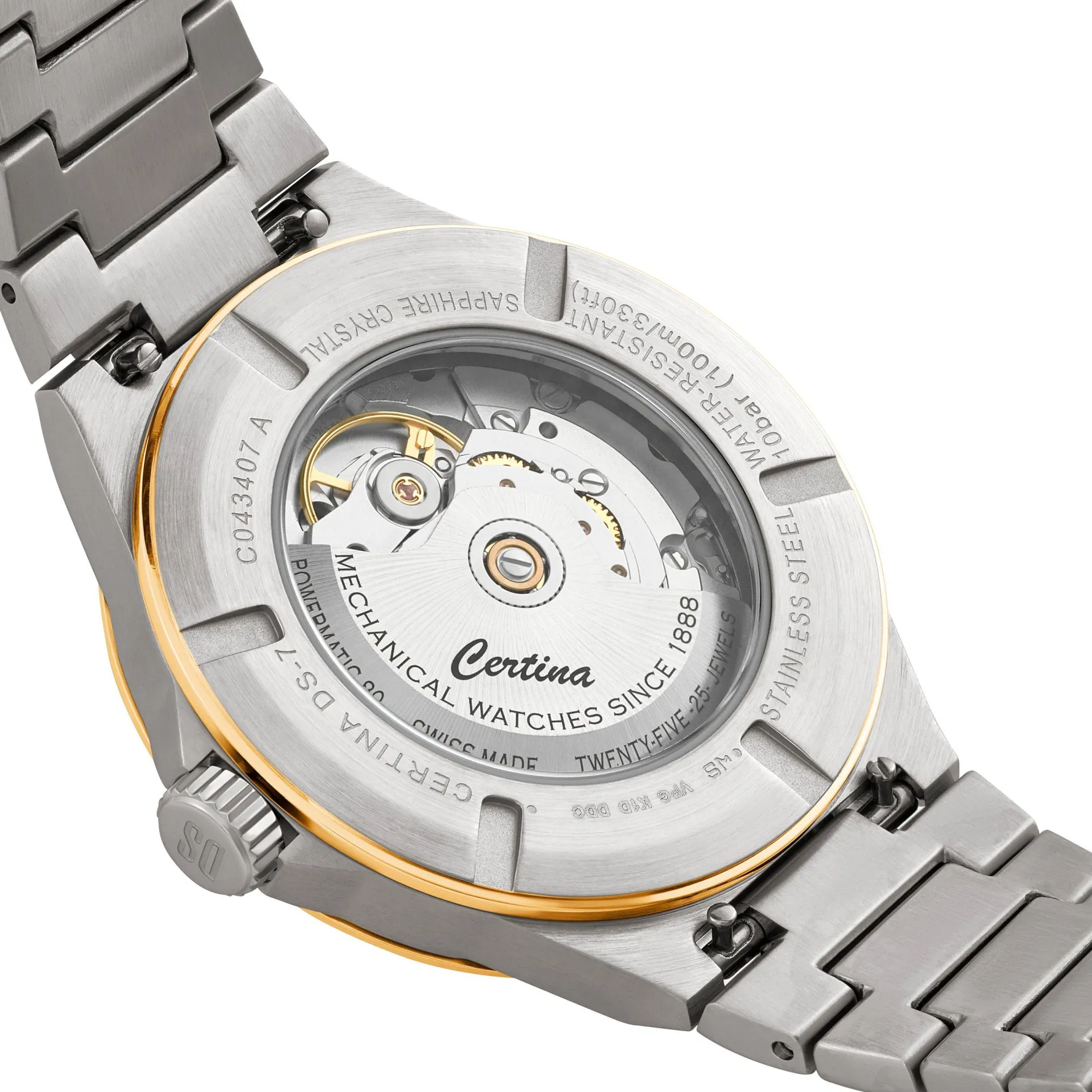 Certina DS-7 Powermatic 80 39mm Stainless Steel and Yellow Gold PVD Automatic Men’s Watch