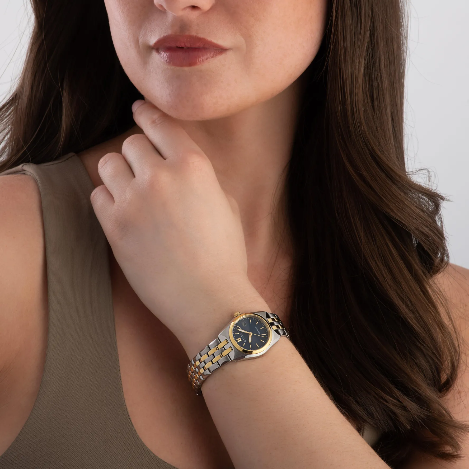 Citizen 28mm Stainless Steel and Yellow Gold Tone Eco Drive Ladies Watch