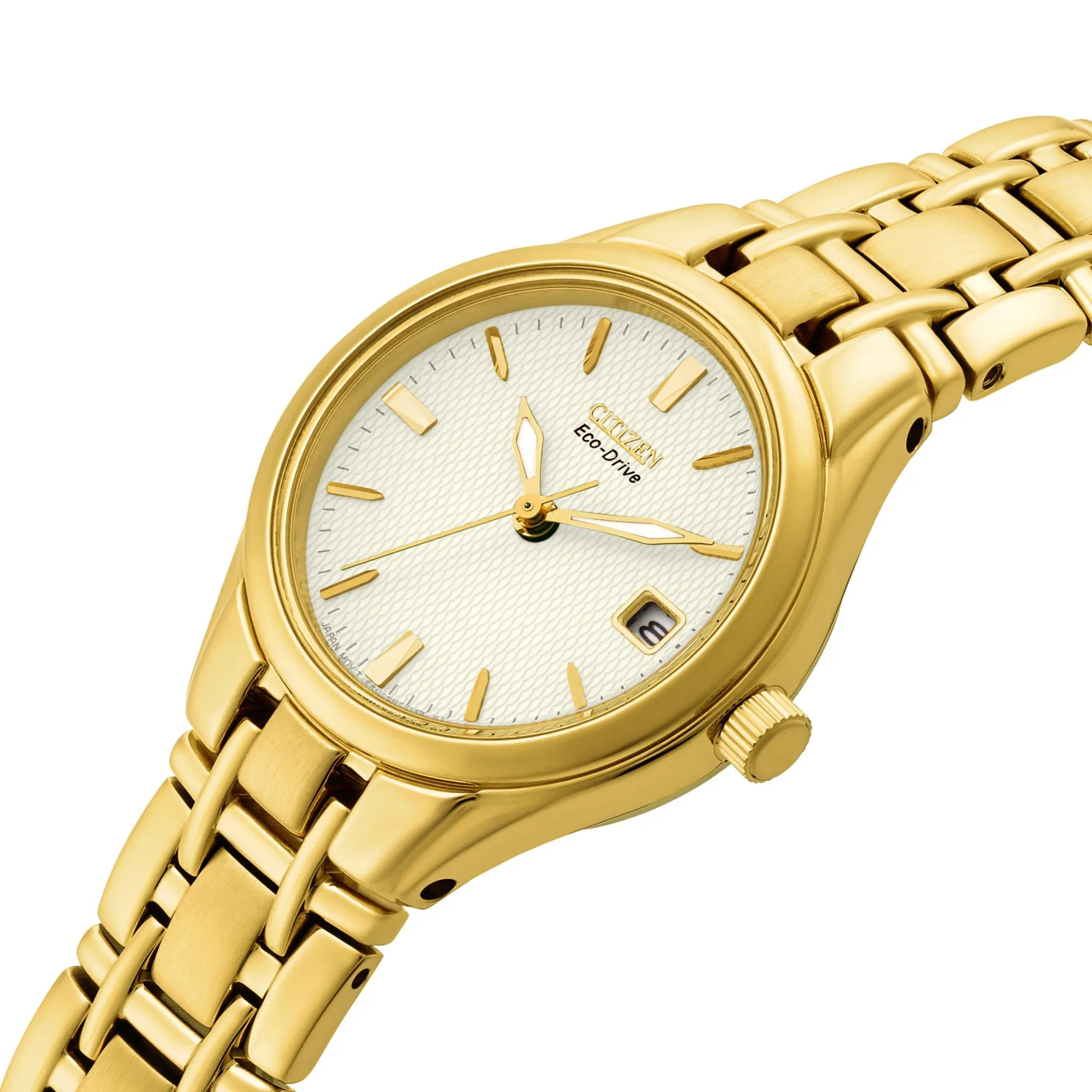 Citizen 25mm Yellow Gold Tone Eco Drive Ladies Watch