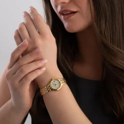 Citizen 25mm Yellow Gold Tone Eco Drive Ladies Watch