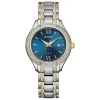 Citizen Silhouette 30mm Stainless Steel and Yellow Gold Tone Crystal Eco Drive Ladies Watch