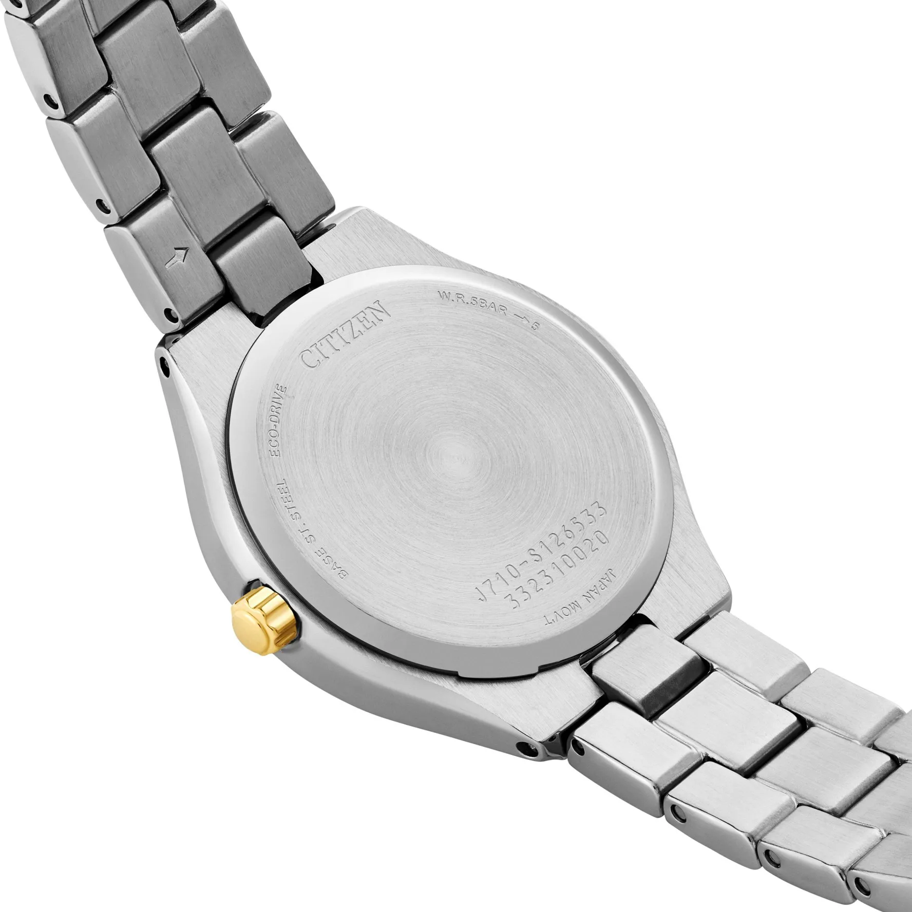 Citizen Silhouette 30mm Stainless Steel and Yellow Gold Tone Crystal Eco Drive Ladies Watch