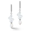 Coeur De Lion Freshwater Pearl and Crystal Drop Earrings