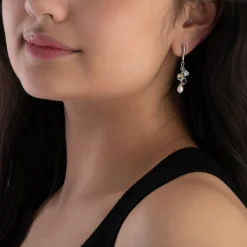 Coeur De Lion Freshwater Pearl and Crystal Drop Earrings