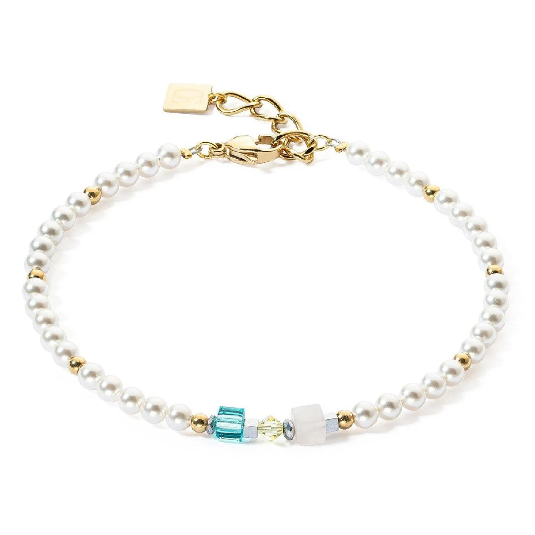 Coeur De Lion GeoCUBE Crystal Pearl Anklet
