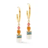 Coeur De Lion GeoCUBE Fusion Summer Yellow Gold Tone Crystal Drop Earrings